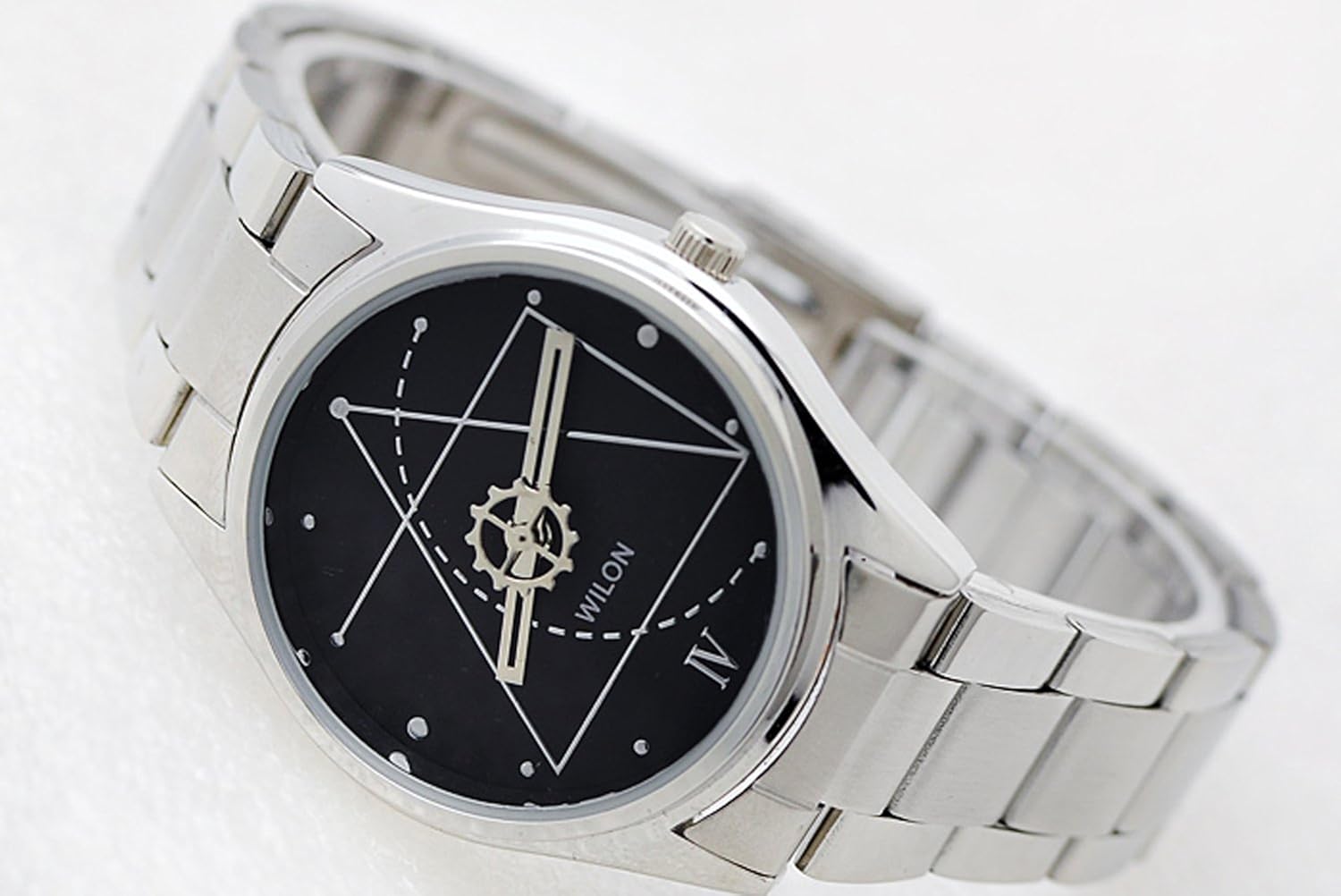 wilon 威龙 重走青春系列石英男士手表 银色不锈钢金属表带 2318g情侣